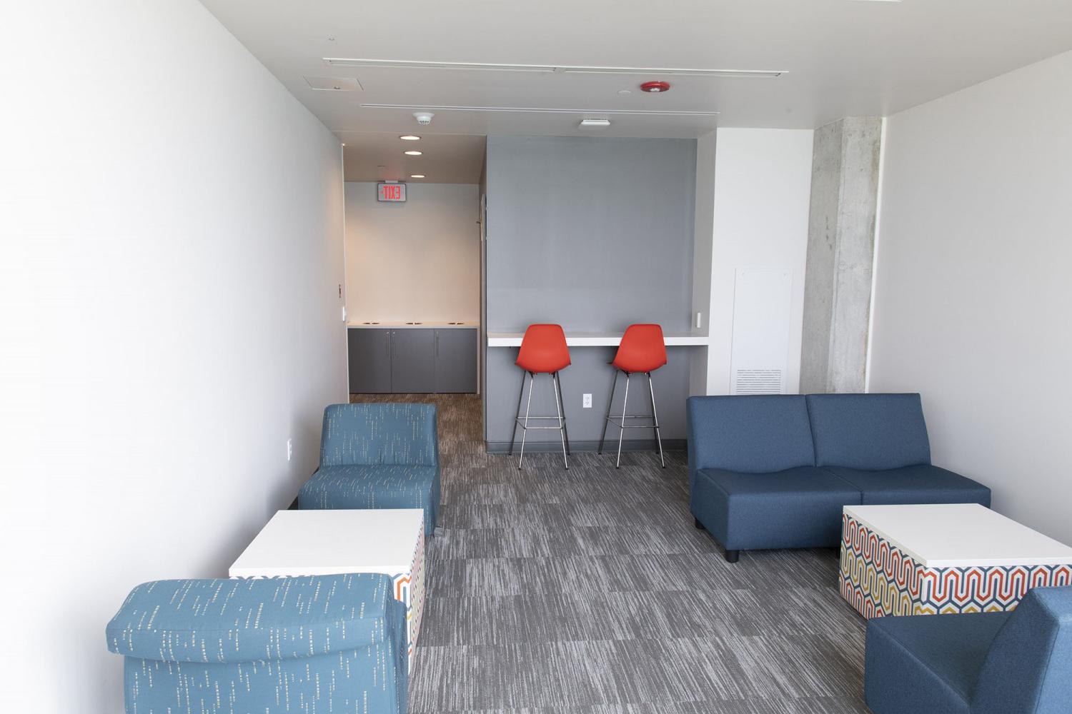 The Tower Residence Hall lounge.